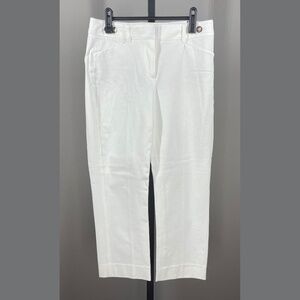 NEW White House Black Market Pants Womens 0 white straight leg crop preppy